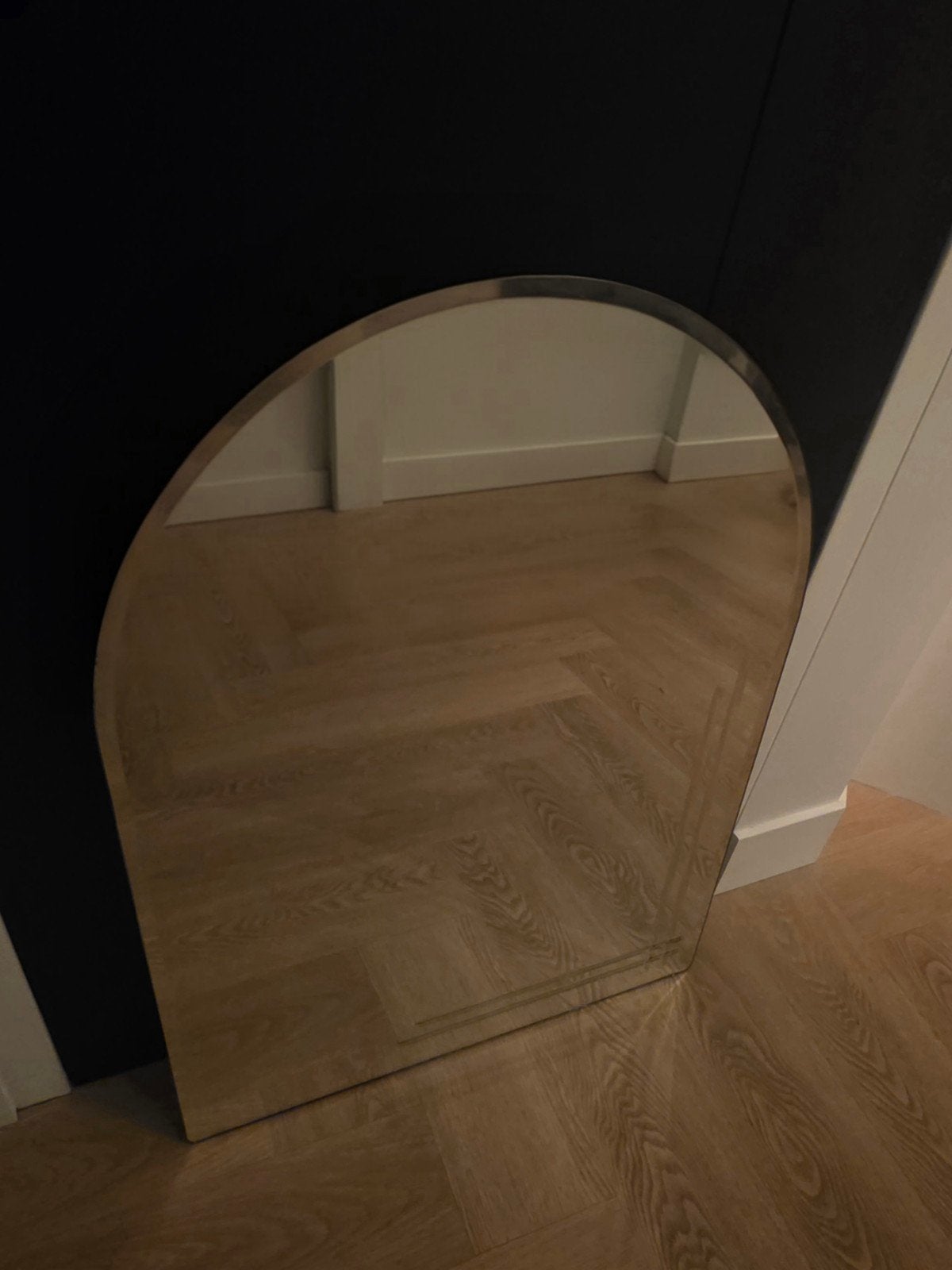 Mooie grote boogspiegel met facetrand 60 x 80 cm, Huis en Inrichting, Ophalen