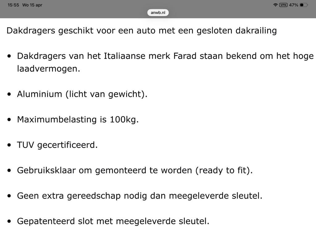 Farad  Dakdragers Seat Ibiza ST 2010-2017, Ophalen, Zo goed als nieuw