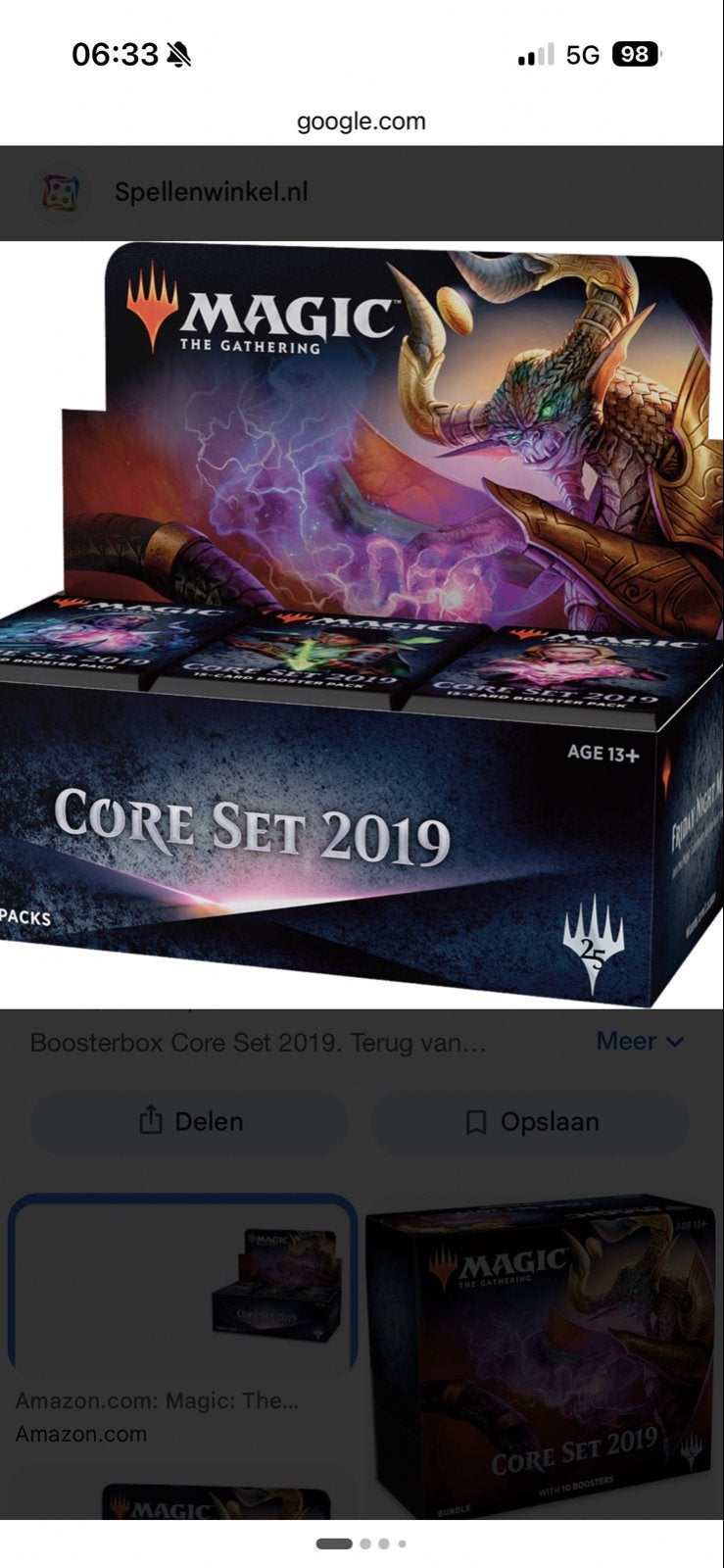Magic: The Gathering Core Set 2019 Boosterbox, Hobby en Vrije tijd, Ophalen of Verzenden, Nieuw, Boosterbox