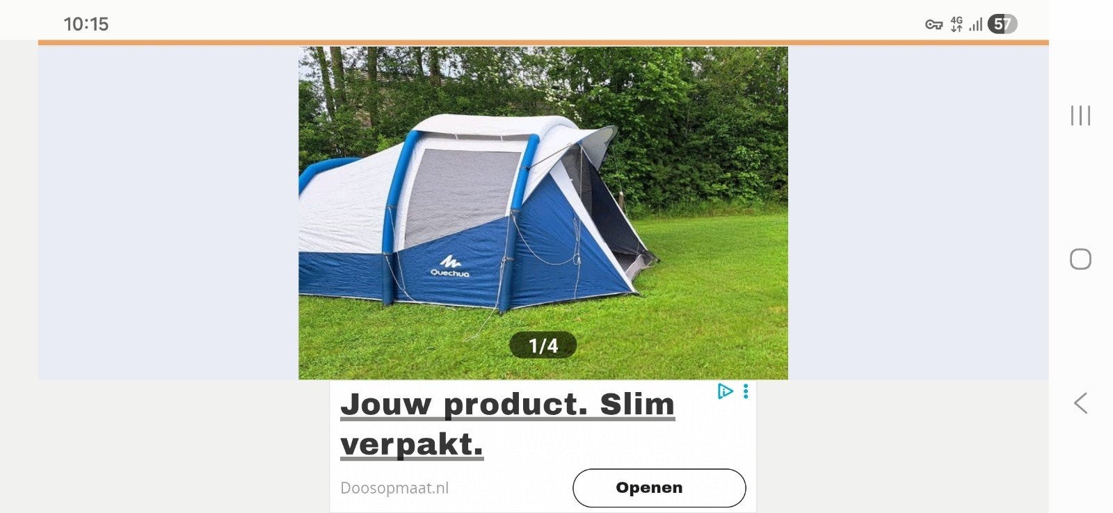 Decathlon Quechua Air Seconds 4.1 Familietent fresh & black, Ophalen