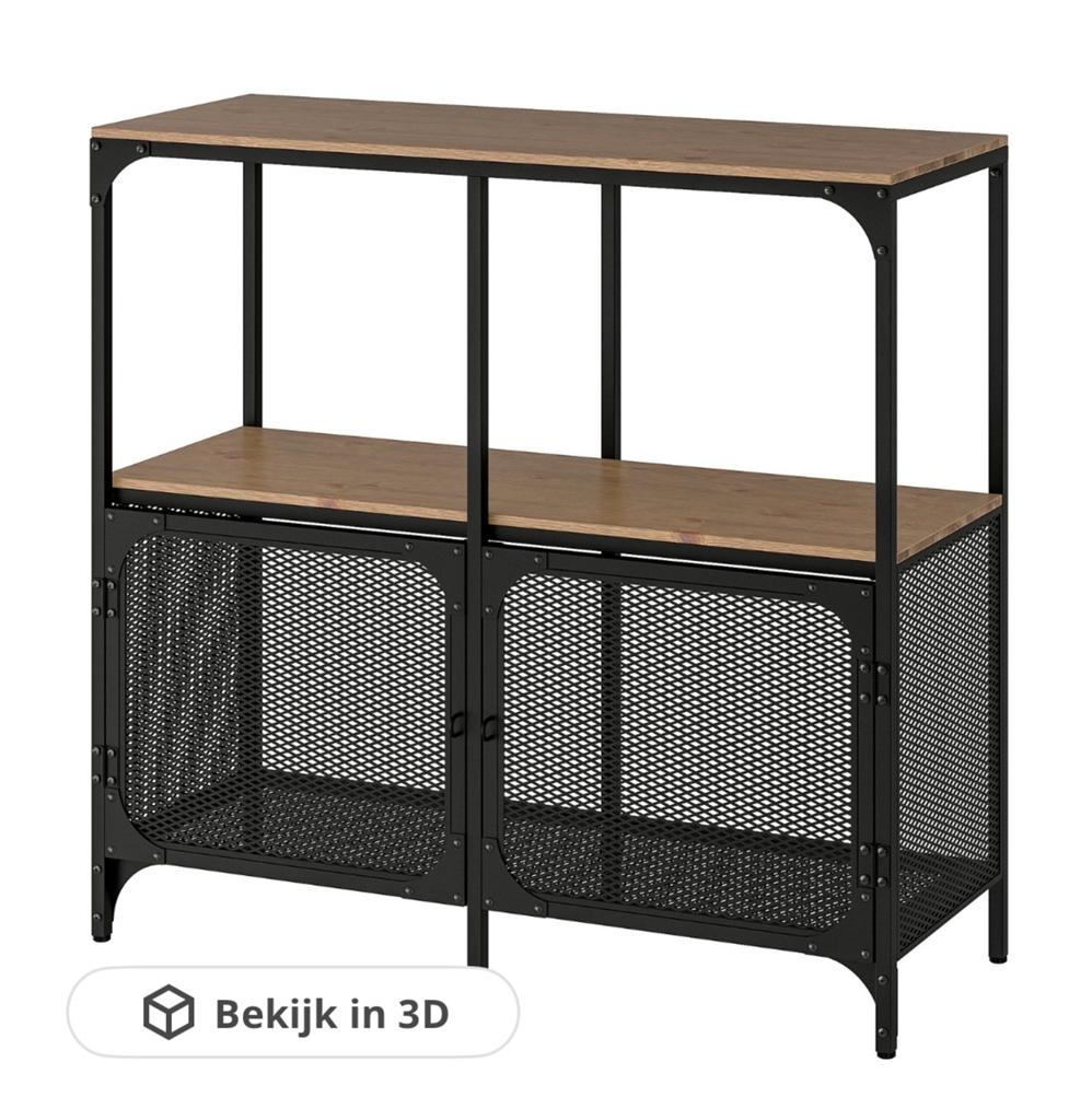 IKEA FJÄLLBO Kast met deuren en planken, Ophalen, 50 tot 100 cm, Zo goed als nieuw, Minder dan 100 cm