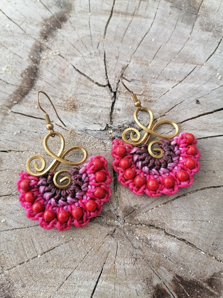 Nieuwe handgemaakte unieke oorbellen boho stijl, Overige materialen, Hangers, Overige kleuren, Nieuw