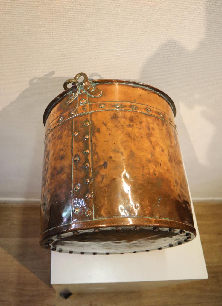 Antieke koperen blokkenbak, nagelemmer, Antiek en Kunst, Antiek | Koper en Brons, Koper, Ophalen of Verzenden