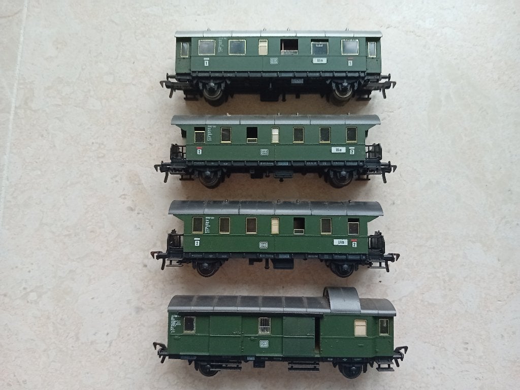 H0#550 Fleischmann 5060, 5061, 5062 (2x) rijtuigen., Overige merken, Gelijkstroom of Wisselstroom, Brug, Tunnel of Gebouw, Ophalen of Verzenden