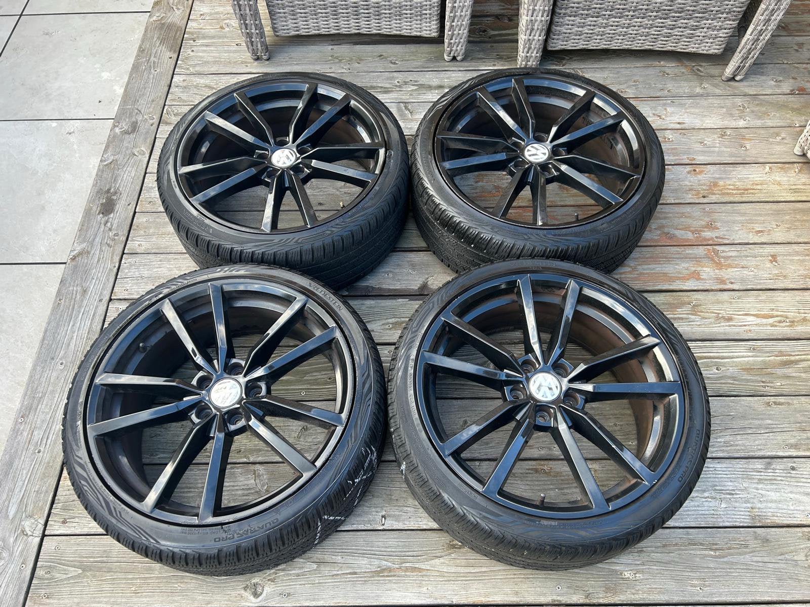 19 inch pretoria velgen vw golf caddy a3 octavia leon 5x112, Gebruikt, Velg(en), 235 mm, All Season