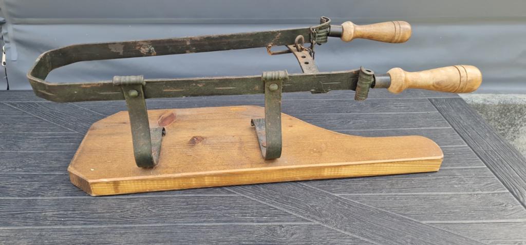 Antieke hamhouder / snijplank met klem, Ophalen of Verzenden
