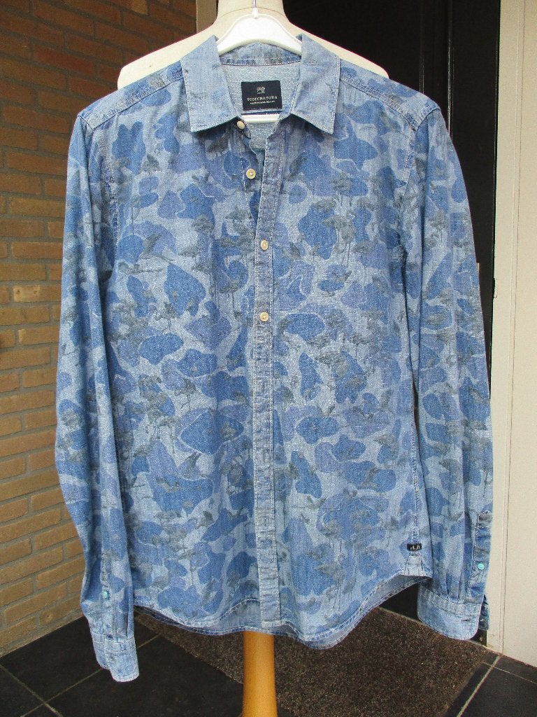 Scotch & Soda size M, Ophalen, Blauw, Halswijdte 39/40 (M), Zo goed als nieuw