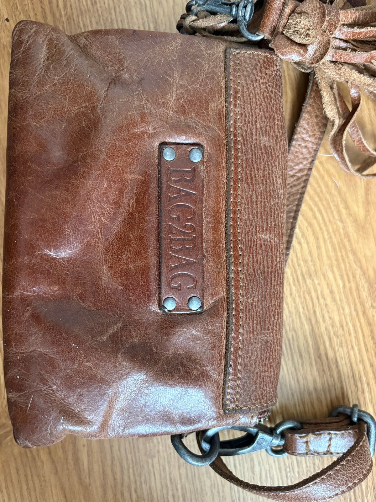Bag2Bag leren schoudertasje bruin, Ophalen of Verzenden, Gebruikt, Bruin, Schoudertasje