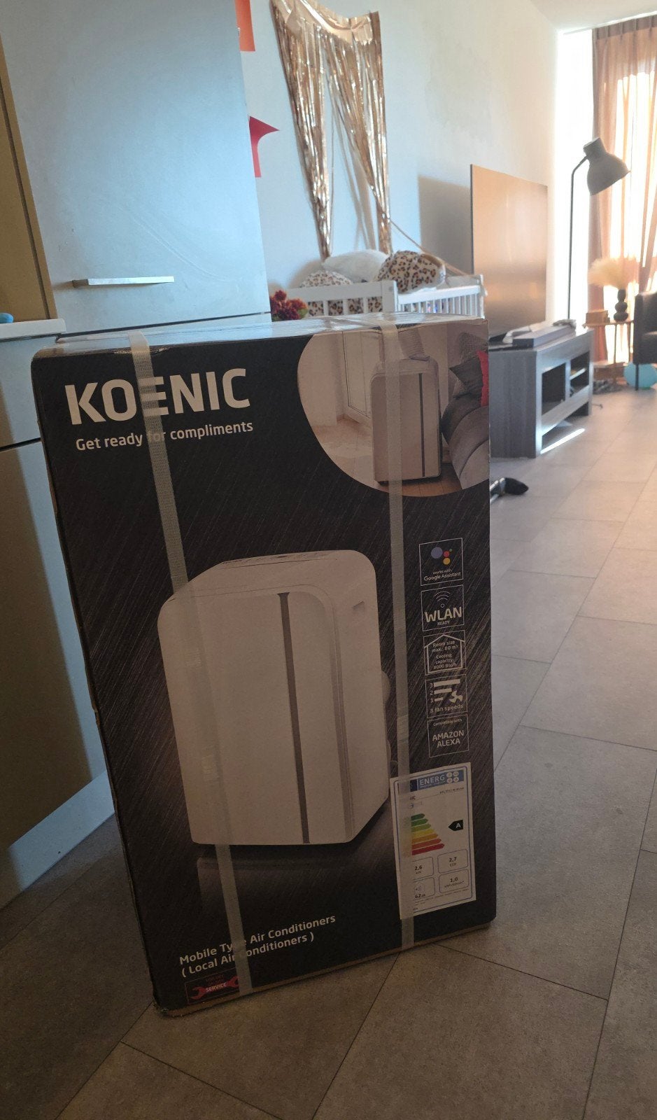 Koenic Mobiele Airconditioner WIT KAC 9022 W WLAN 9000BTU, Witgoed en Apparatuur, Airco's, Ophalen, Timer, Nieuw, 3 snelheden of meer
