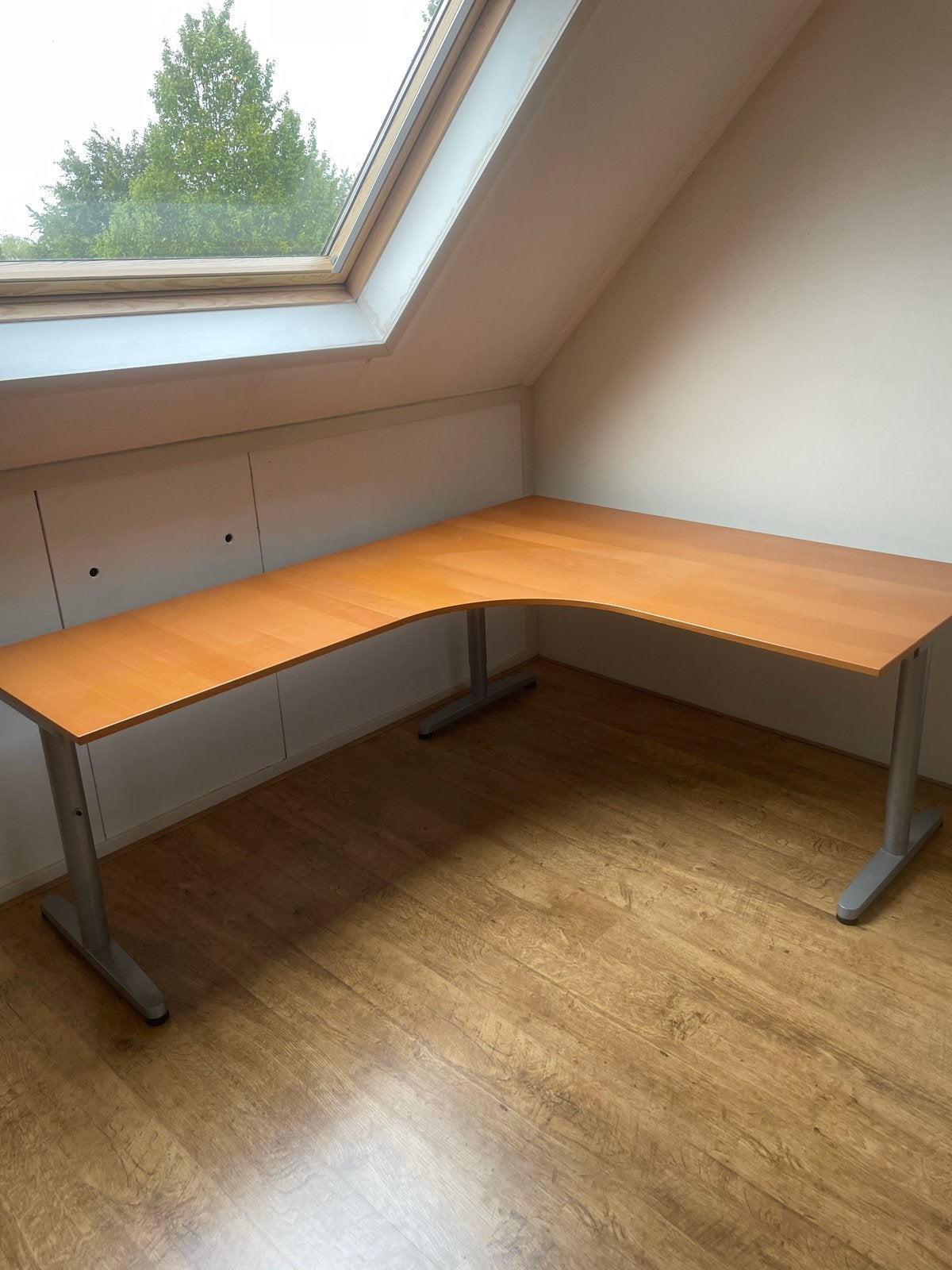 IKEA Galant Hoekbureau - 200x160 cm, verstelbaar, Huis en Inrichting, Ophalen, Demontabel, Gebruikt, Spaanplaat of MDF