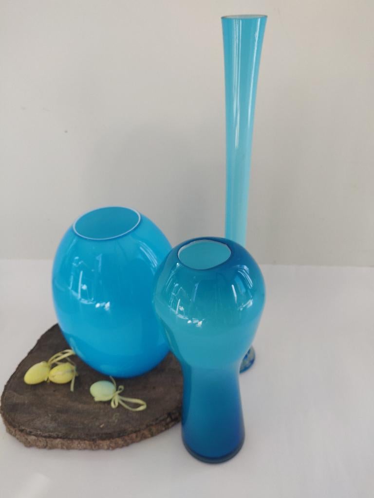 Hemelsblauwe vazen voor o.a. Pasen (Murano Amely), Ophalen of Verzenden, Zo goed als nieuw
