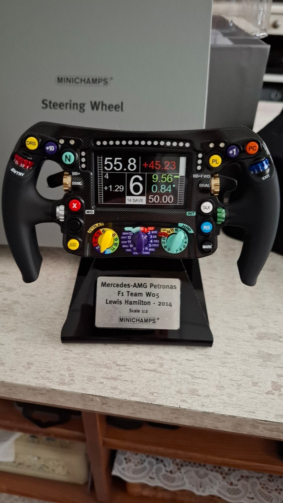 Minichamps Lewis Hamilton Mercedes F1 Stuur 2014, Verzamelen, Ophalen of Verzenden, Nieuw, Formule 1
