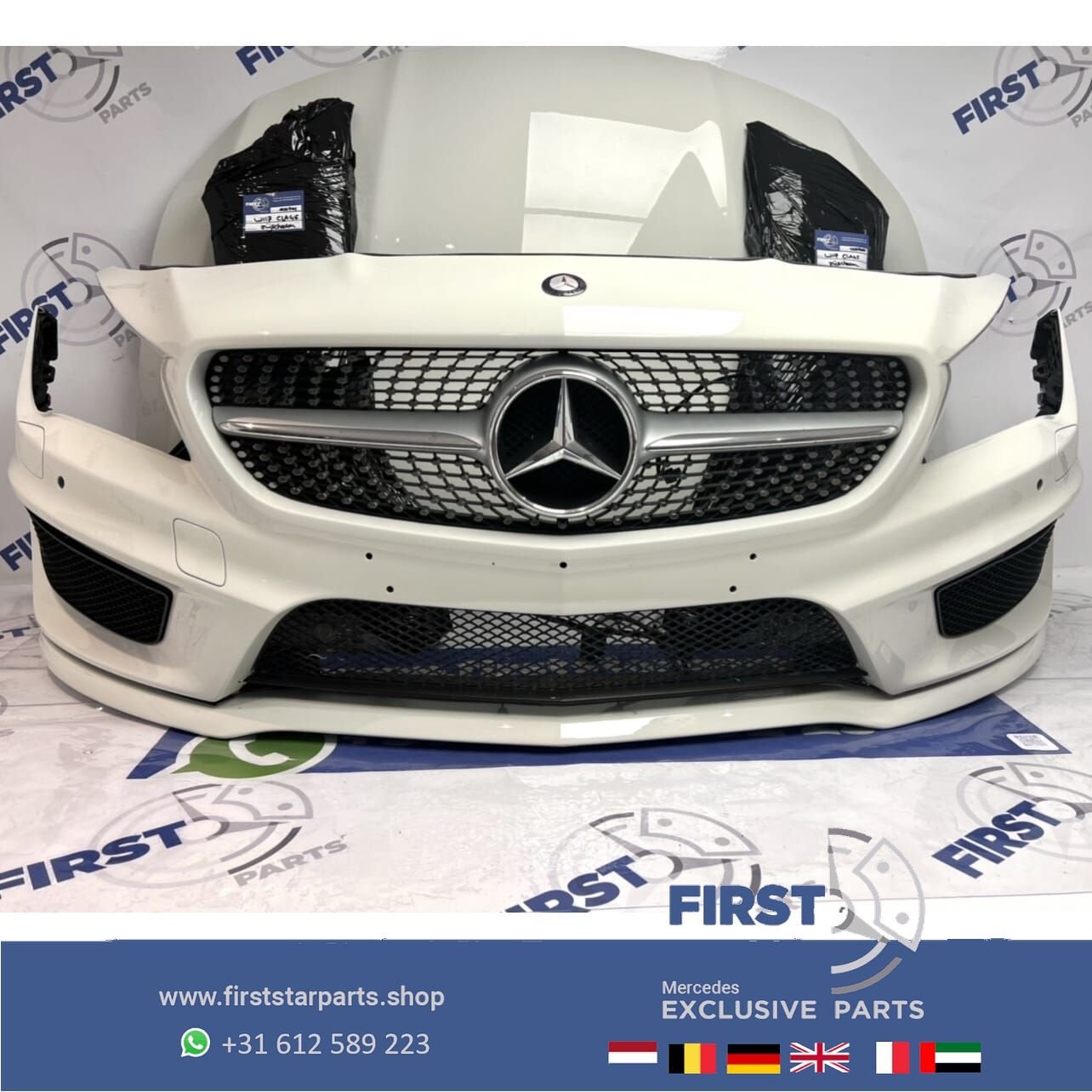 W117 CLA pre Facelift AMG Voorkop wit Origineel Mercedes 201, Auto-onderdelen, Carrosserie en Plaatwerk, Gebruikt, -, Ophalen of Verzenden