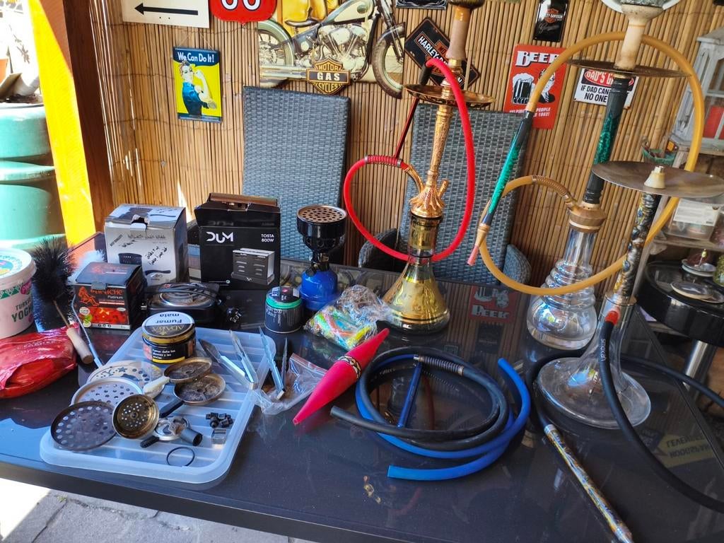 Shisha waterpijp diverse en heel veel spullen erbij, Ophalen, Gebruikt, (Water)pijp
