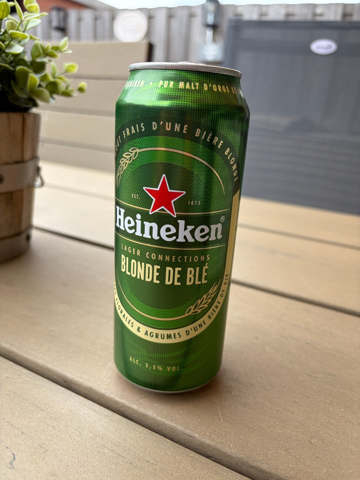 Leeg 0,5 liter blik Heineken blonde de blé, Verzamelen, Verzenden, Flesje(s), Heineken