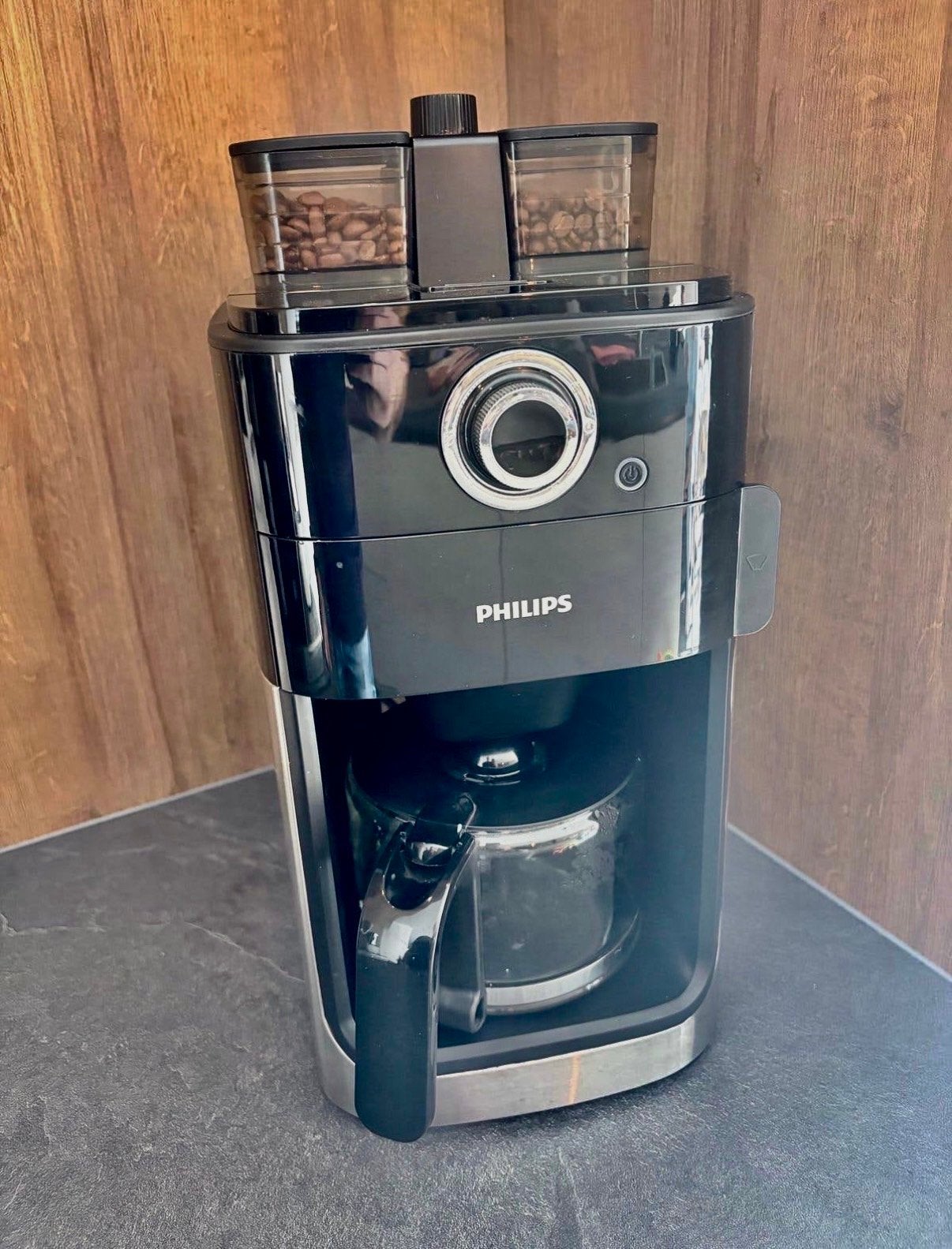 Philips Koffiezetapparaat met Bonenmaler en Dubbel Reservoir, ., 10 kopjes of meer, Koffiemachine, Zo goed als nieuw