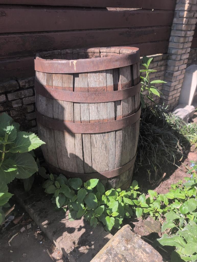 Decoratief oud wijnvat - ideaal voor tuin of terras, Ophalen of Verzenden