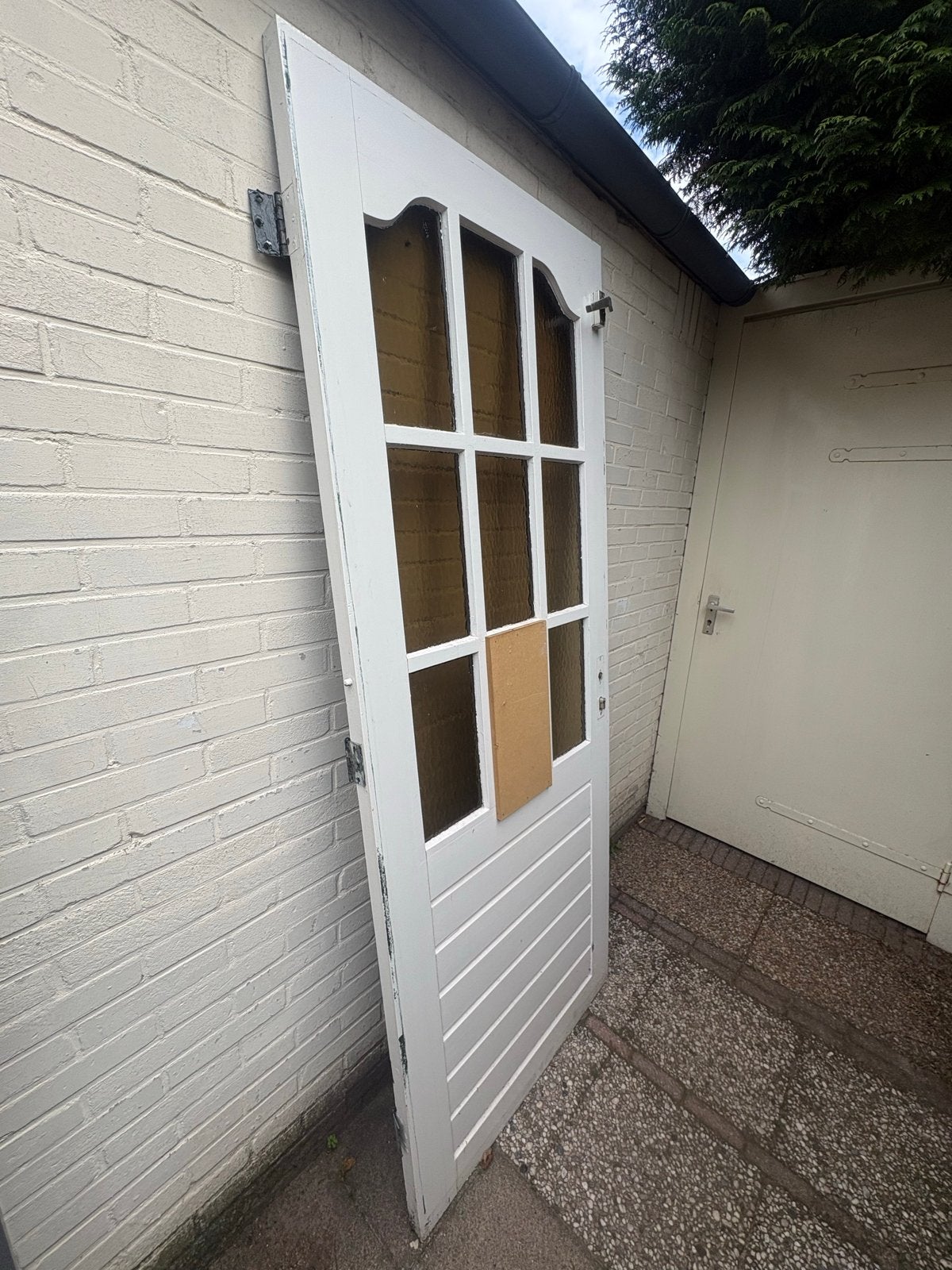 GRATIS - Hardhouten tuindeur 213x82,4cm, Ophalen, Gebruikt, Buitendeur, 200 tot 215 cm