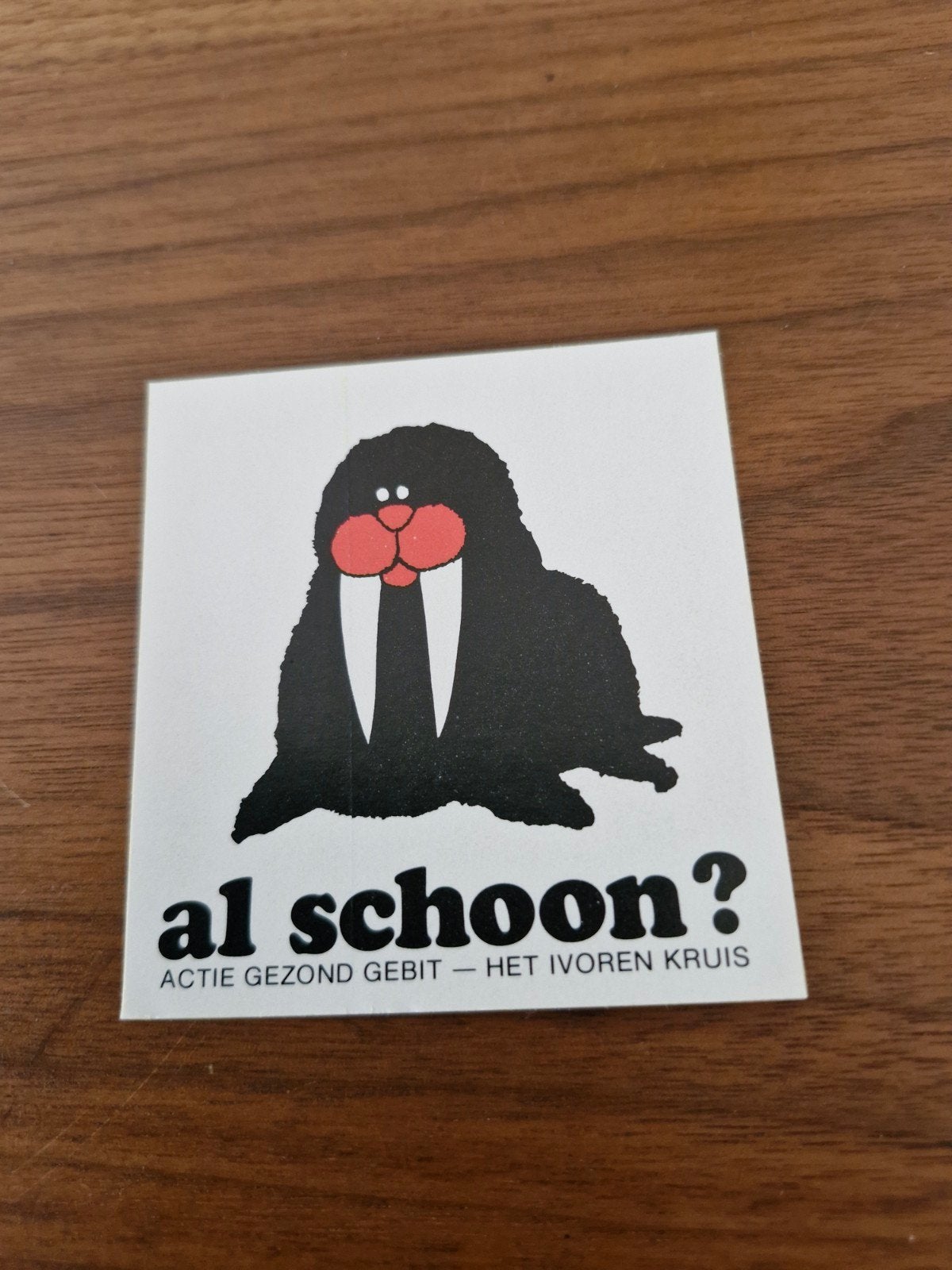 9930 Vintage sticker 'al schoon?' - Actie Gezond Gebit, Ophalen of Verzenden, Gebruikt, Overige typen