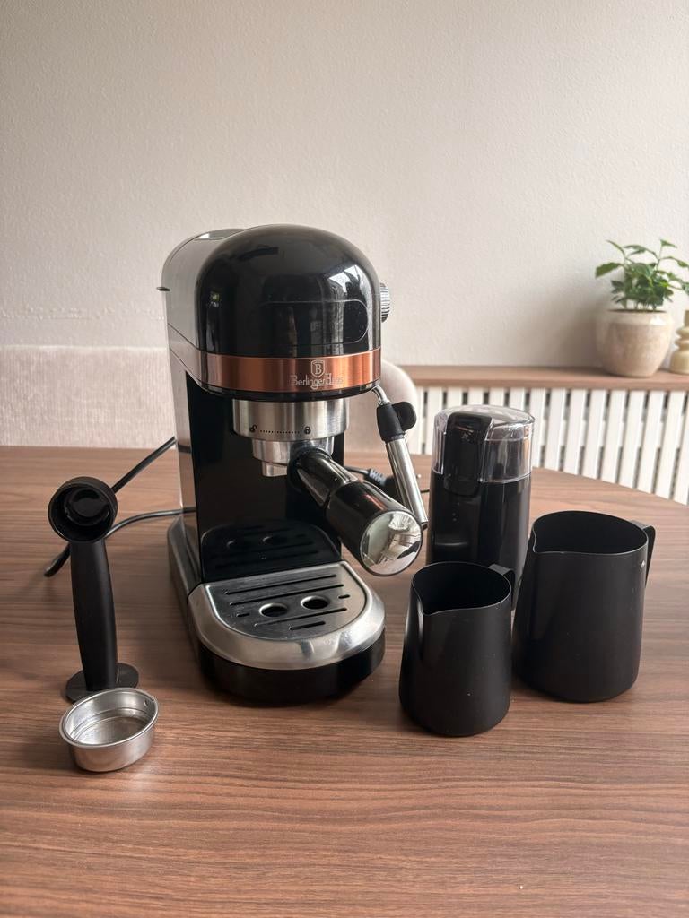 Coffee machine Berlinger Haus BH9462 Black Rose Collection, Stoompijpje, Espresso apparaat, Gemalen koffie, Ophalen of Verzenden