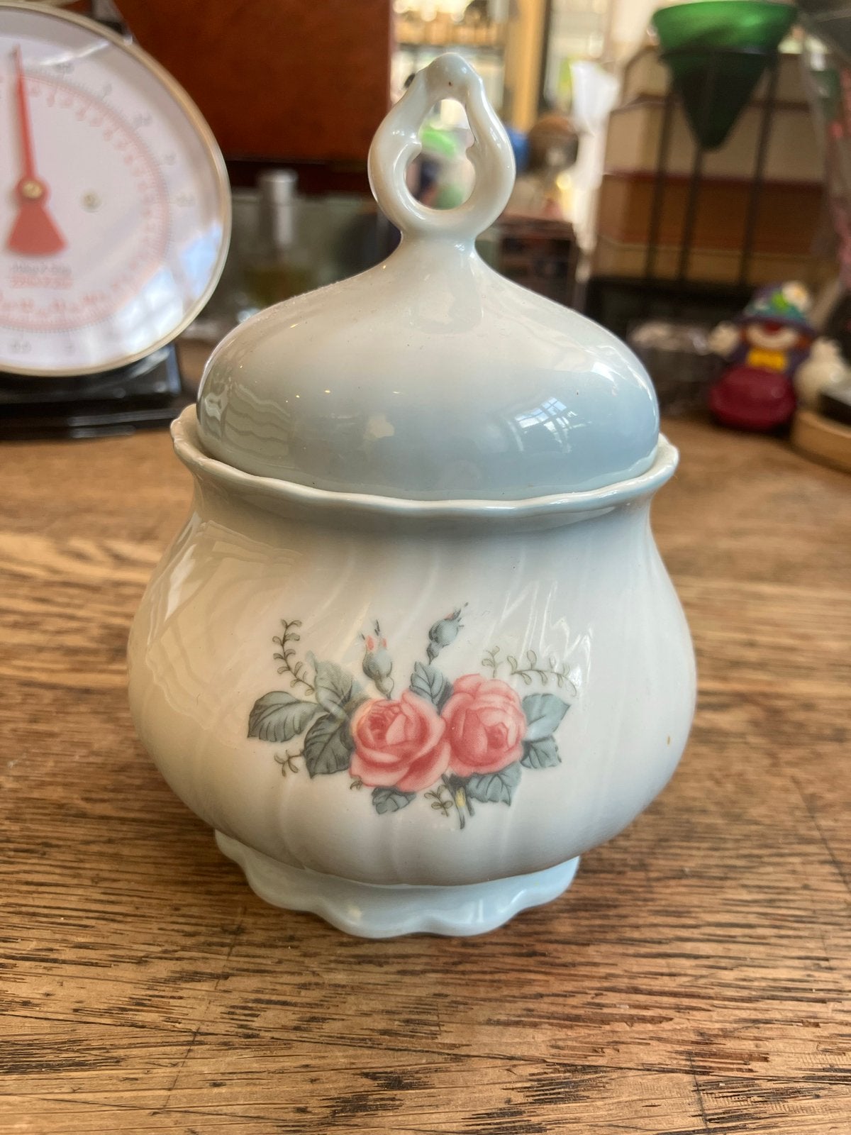 Vintage Lehmann Weiden Regina Suikerpotje met Rozen, Antiek en Kunst, Ophalen of Verzenden