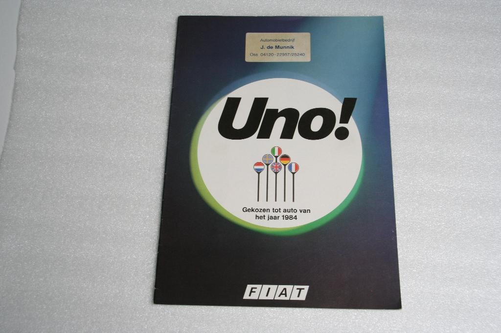 Folder Fiat Uno (11-1983) (61), Ophalen of Verzenden, Nieuw, Overige merken