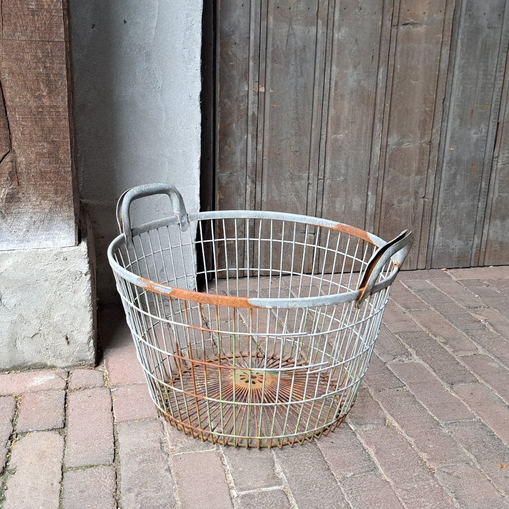 Oude aardappelmand draadmand mand 2 handgrepen *Etage3*, Gebruikt, ., Ophalen of Verzenden, .