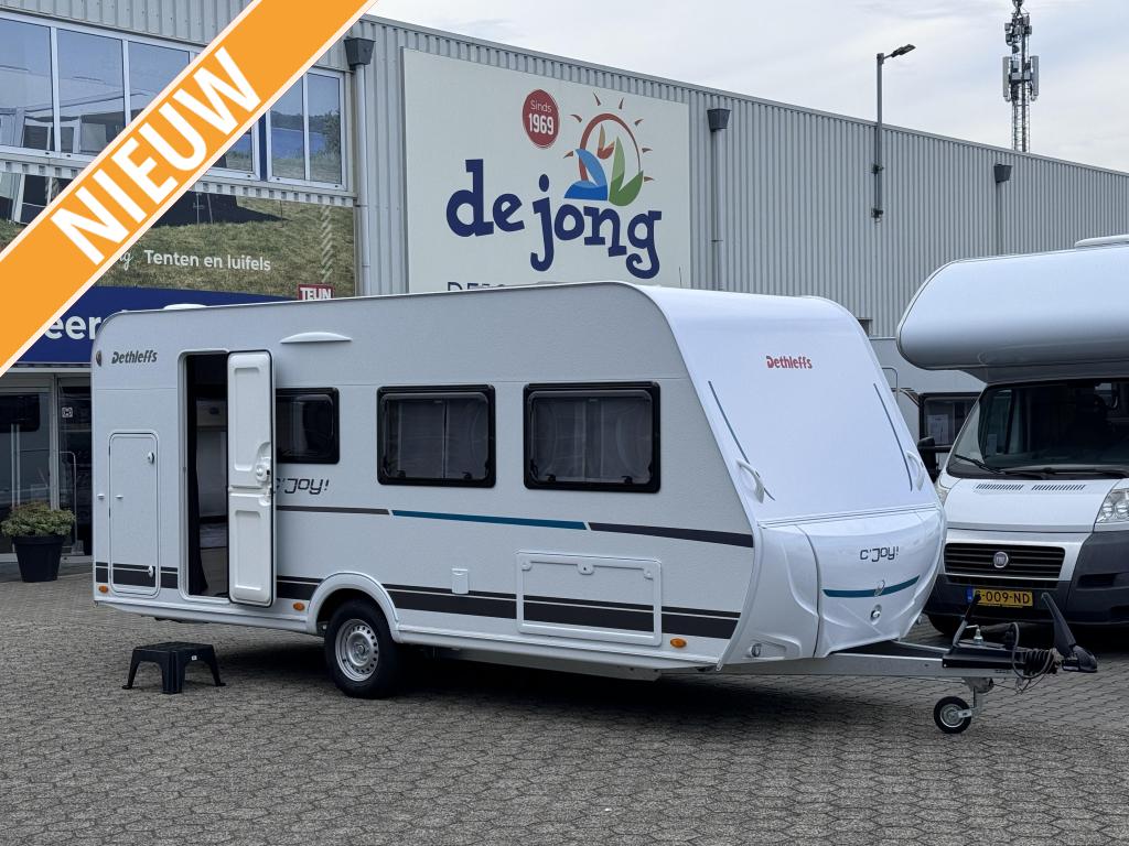 Dethleffs C'Joy 480 QLK -Stapelbed -Aanbieding, Caravans en Kamperen, Schokbreker, Standaardzit, Dwarsbed, Bedrijf