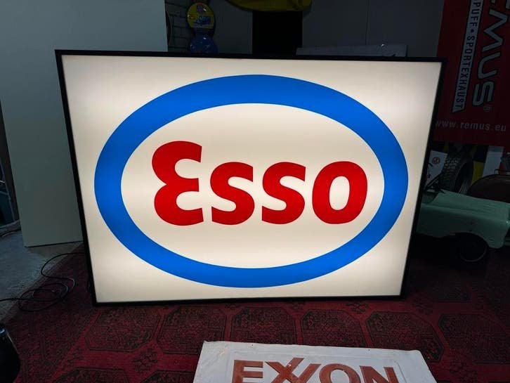 Vintage Esso reclame Lichtbak - XL, Ophalen, Gebruikt, ., Lichtbak of (neon) lamp