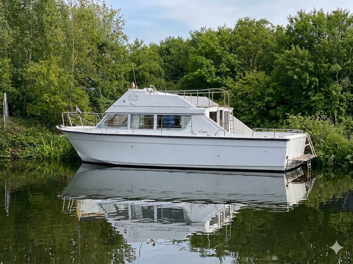 Chriss Craft 10.7 meter 6 cilinder diesel, Watersport en Boten, 10 m, 4 m, 140 pk, Polyester