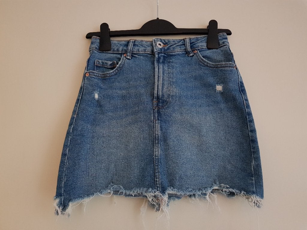 Spijkerrokje -- maat 36 -- Bershka, Kleding | Dames, Rokken, Blauw, Zo goed als nieuw, Maat 36 (S), Boven de knie