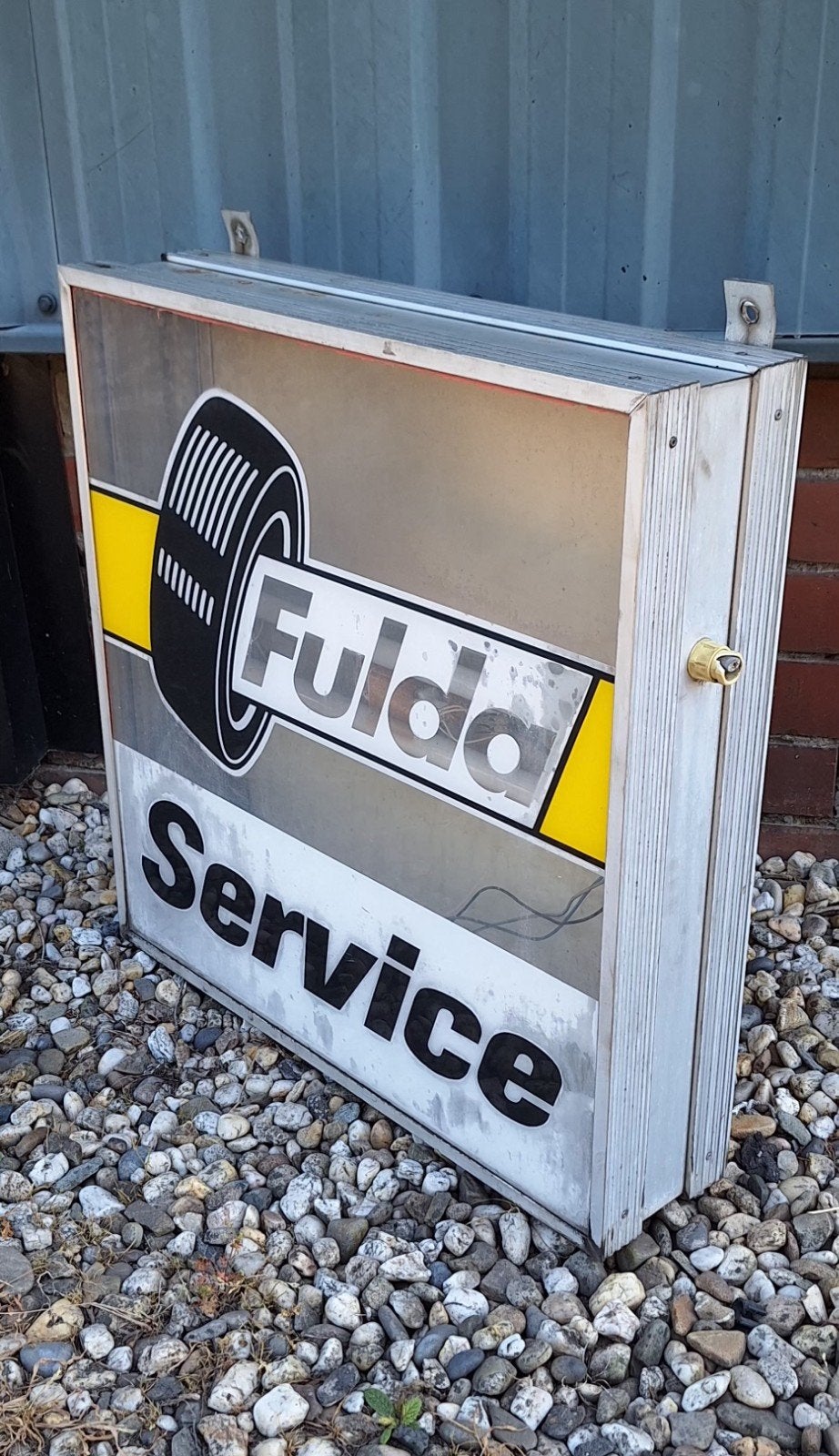 Vintage Fulda Service lichtbak reclamebord⛽️, Verzamelen, Ophalen, Gebruikt, ., Lichtbak of (neon) lamp