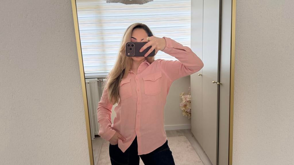 Mavi roze blouse met lange mouwen, Ophalen of Verzenden, Zo goed als nieuw, Maat 34 (XS) of kleiner, Roze