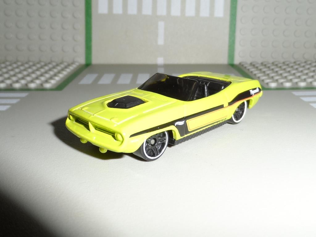 Hot Wheels - '70 Plymouth Barracuda (gifgroen) 1:64, Ophalen of Verzenden, Nieuw, Auto
