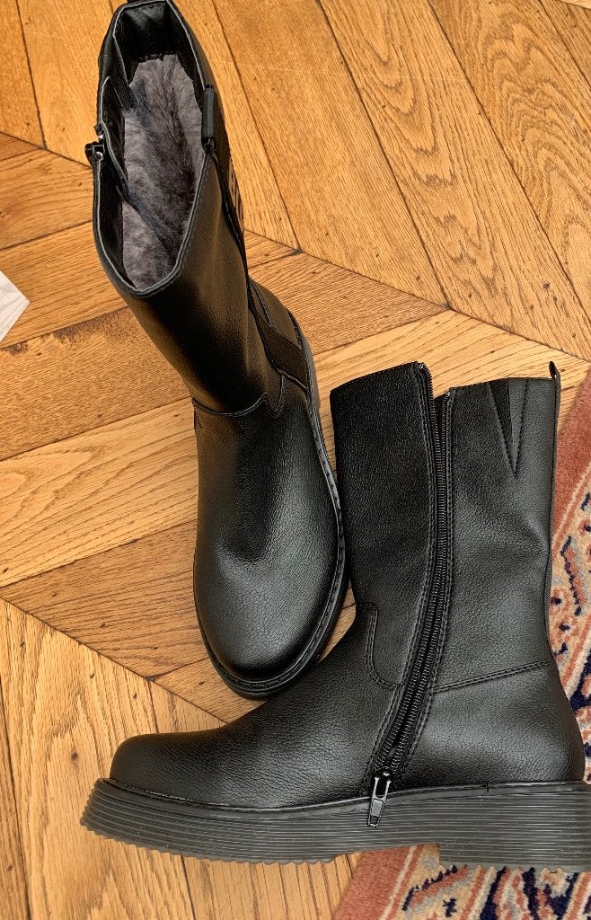 Bugatti zwarte leren Chelsea  boots rits bont gevoerd  37, Zwart, Lage of Enkellaarzen, Zo goed als nieuw, Bugatti