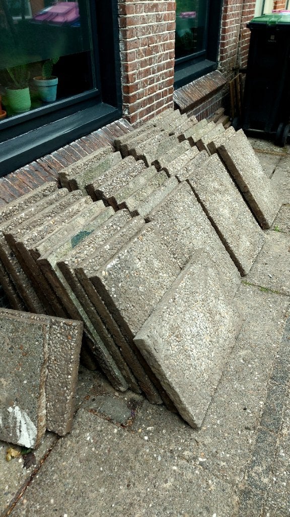 Tegels (gratis afhalen), Tuin en Terras, Tegels en Klinkers, Ophalen, Gebruikt, Beton, Terrastegels