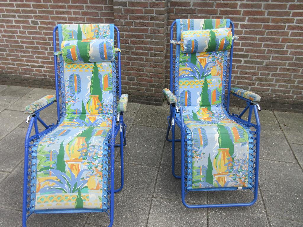 Vintage Lafuma ligstoelen, Tuin en Terras, Ophalen, Gebruikt, Verstelbaar