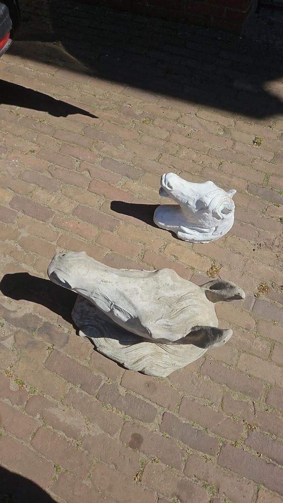 2x paardenhoofd beton decoratie, Ophalen of Verzenden