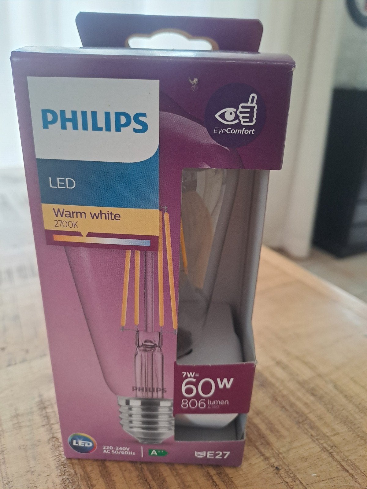 6x Philips LED Lamp E27 Warm Wit 7W (60W equivalent), Ophalen, Led-lamp, 60 watt of meer, Nieuw