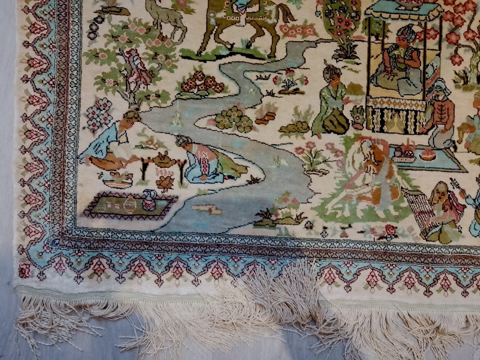 Silk of silk Hereke carpet Turkije., Antiek en Kunst, Ophalen of Verzenden