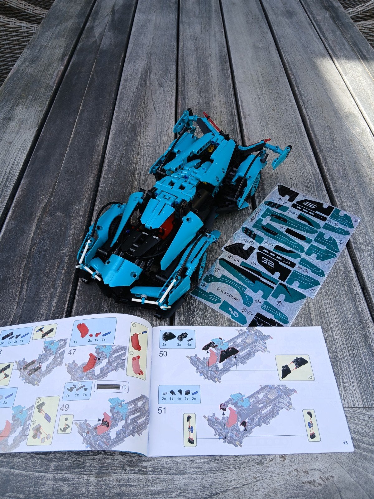 Lepin Technic Sportwagen - Nieuwstaat met stickers, Ophalen of Verzenden, Zo goed als nieuw, Overige merken