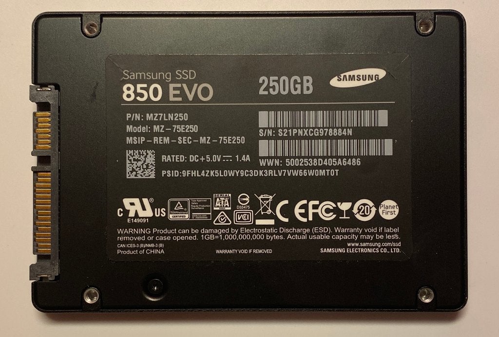 Samsung SSD 850 EVO 250GB, Computers en Software, Harde schijven, Intern, Ophalen of Verzenden, Zo goed als nieuw, Samsung 850 EVO