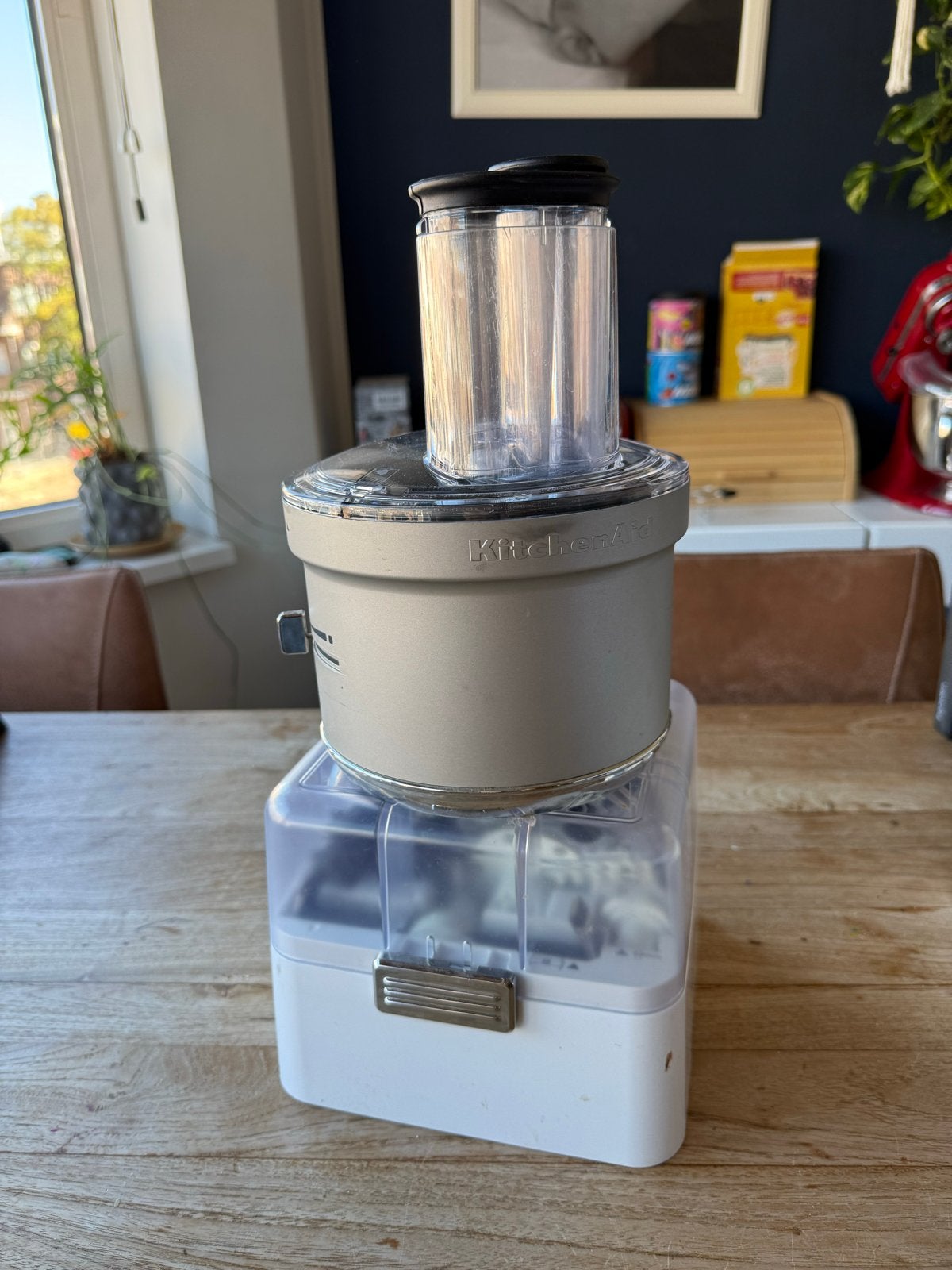 KitchenAid Foodprocessor met accessoires en opbergdoos, Witgoed en Apparatuur, Ophalen, 2 snelheden, Zo goed als nieuw, 2 tot 3 liter