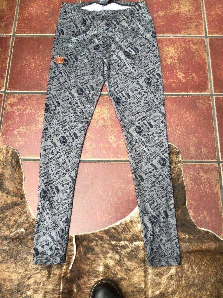 "Rock Rebel X Route 66 - Grijs/zwarte Met pinup girls S, Legging, Nieuw, Grijs, REGINA