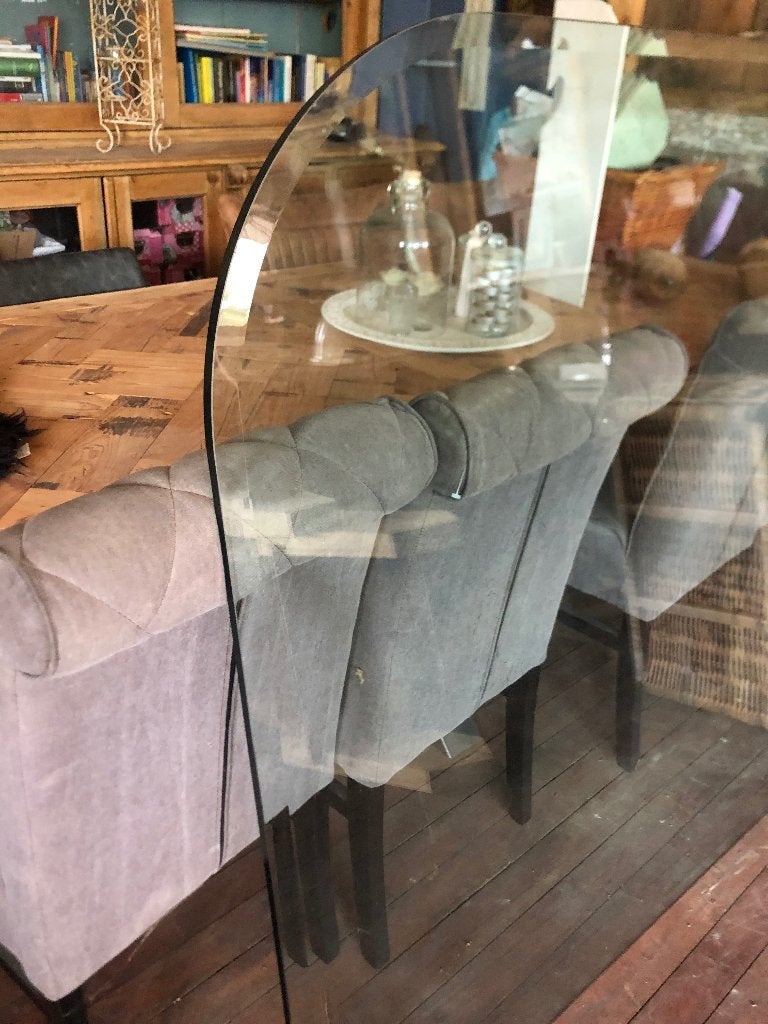Design eettafel glas plaat 210x130 Gehard helder facet glas, Huis en Inrichting, 100 tot 150 cm, Design - Stoer - Modern - Industrieel - Hotel Chique -