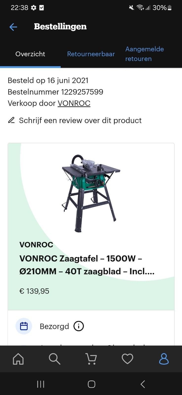 VONROC Zaagtafel 1500W - Ø210MM - 40T zaagblad, VONROC, Cirkelzaag, Ophalen of Verzenden, Zo goed als nieuw
