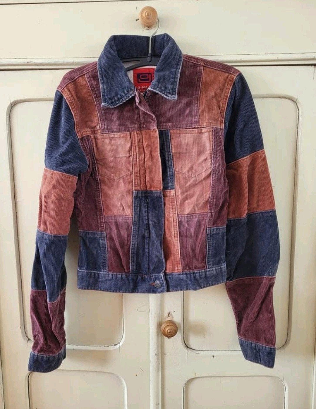 Vintage Corduroy Patchwork Jasje - Maat S, Meerkleurig, Ophalen of Verzenden, Maat 36 (S), Onbekend