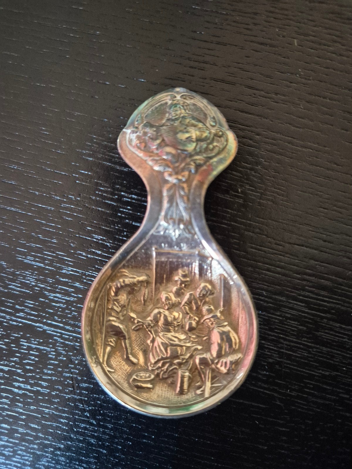 Antieke Zilveren Lepel met Reliëfdecoratie, Ophalen of Verzenden