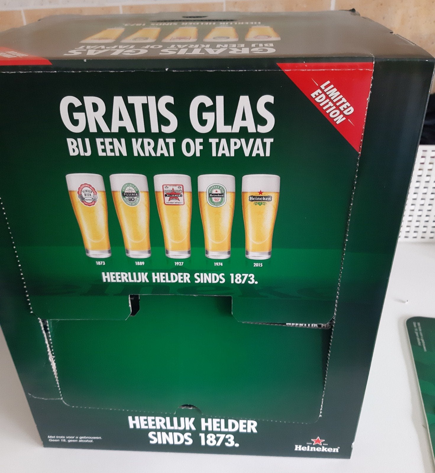 Heineken limited edition glazen, Verzamelen, Biermerken, Ophalen, Zo goed als nieuw, Glas of Glazen, Heineken