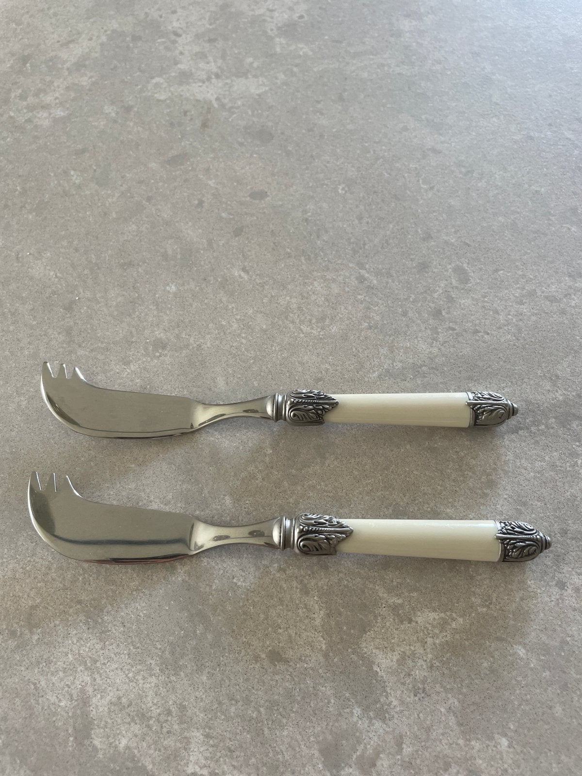 Set van 2 luxe kaasmesjes met ivoorkleurig handvat, Ophalen of Verzenden